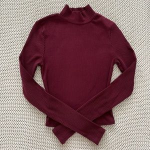 Arizona Jean Co. Dark Maroon Mock Neck Top